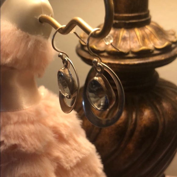 Sterling Silver Blue Quartz .925 earrings - Picture 2 of 7